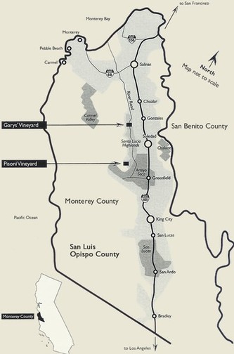 North Coast Vineyards Map Capiaux